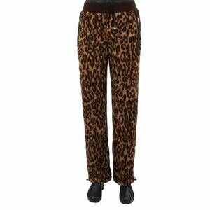 NEW AMIRI printed leopard fleece pants in brown tan